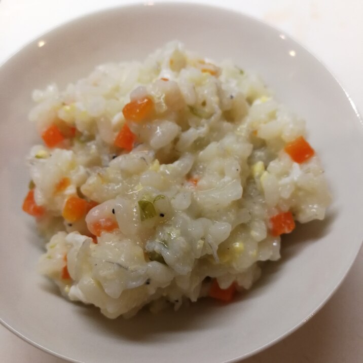 【離乳食後期】しらす野菜卵雑炊